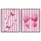 Stupell Industries Feminine Chic Bows Pink Stripes 2pc Framed Giclee Set, design by Camila Juncos